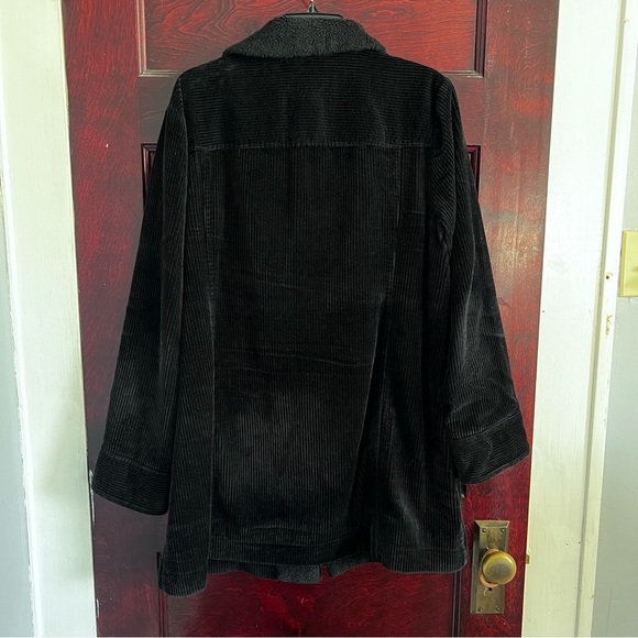 J Jill Heritage Tumbled Cord Coat in Black size Large - Picture 3 of 13